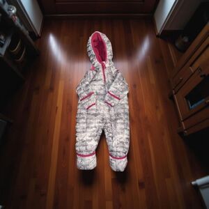 Infant Purple Fleece Inside Snozu SnowSuit Size 9/12 Months